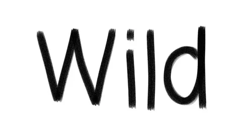 Hand drawn animated wiggle word Wild. Charcoal texture text. Video stock 157760733