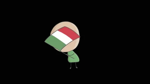 Hand drawn animation of a boy waving a Mexican flag Stock Footage 143115098