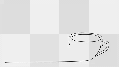 Hand drawn animation of a cup of tea, video clip with alpha channel. Stock Footage 266443128