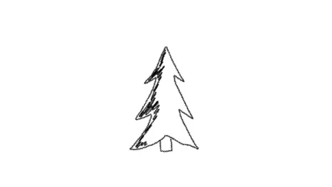 Hand drawn animation of dancing christmas tree. Stop motion animation. Stock Footage 146259554