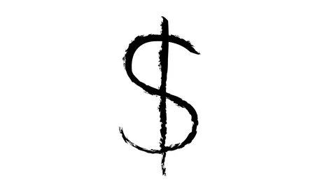 Hand Drawn Animation Of Dollar Sign Loop Stock Footage 112558560