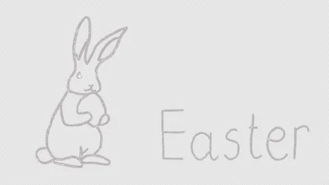 Hand drawn animation of Easter rabbit, video clip with alpha channel. Video stock 266438792