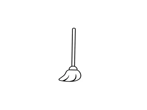 Hand drawn animation of a floor mop Stock Footage 332408733