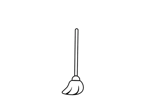 Hand drawn animation of a floor mop Stock Footage 332408761