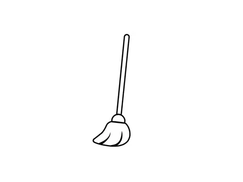 Hand drawn animation of a floor mop Stock Footage 332408770