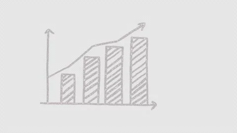 Hand drawn animation of a graph, video clip with alpha channel. Stock Footage 266441621