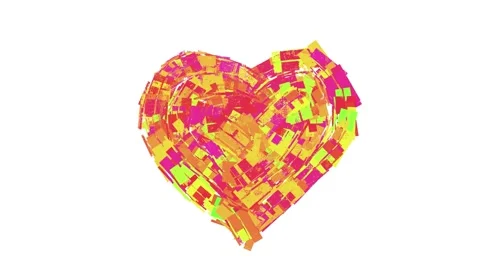Hand drawn animation of heart on white background Stock Footage 297655596