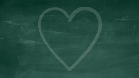 Hand Drawn Animation Of Hearts On Green Chalkboard Stock Footage 121000344
