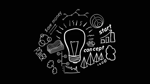 Hand-drawn animation - idea and calculations. Contains alpha channel. Stock Footage 114992946