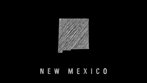 Hand drawn animation of new mexico state map on black background Stock Footage 314331446