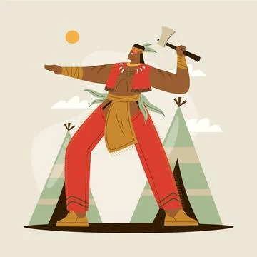 Hand drawn apache illustration Stock Illustration