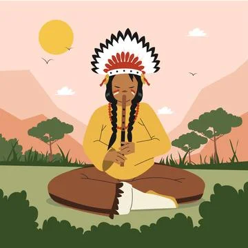 Hand drawn apache illustration Stock Illustration