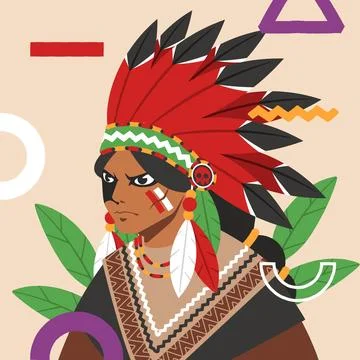 Hand drawn apache illustration 스톡 일러스트