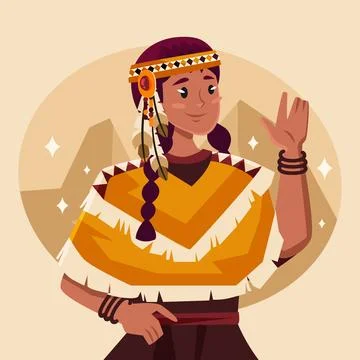 Hand drawn apache illustration 스톡 일러스트