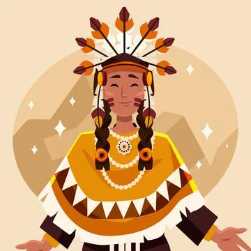 Hand drawn apache illustration Illustrazione stock
