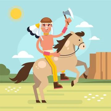 Hand drawn apache illustration 스톡 일러스트