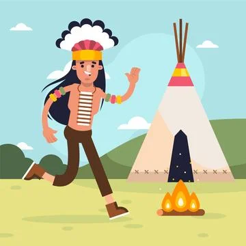 Hand drawn apache illustration 스톡 일러스트