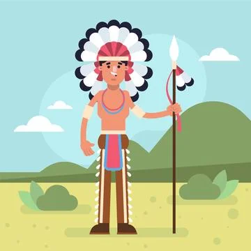 Hand drawn apache illustration Stock Illustration