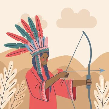 Hand drawn apache illustration 스톡 일러스트