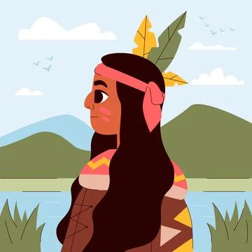 Hand drawn apache illustration Stock Illustration