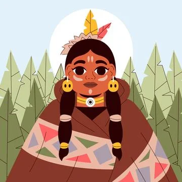 Hand drawn apache illustration Stock Illustration