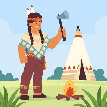 Hand drawn apache illustration Illustrazione stock
