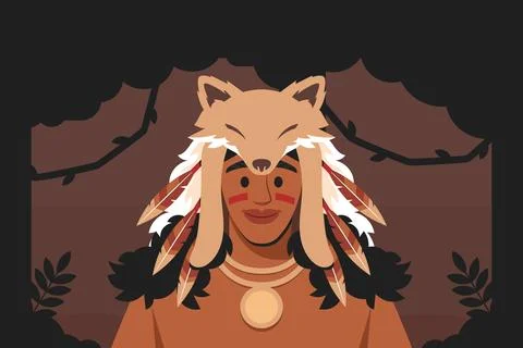 Hand drawn apache illustration Stock Illustration