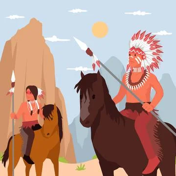 Hand drawn apache illustration 스톡 일러스트