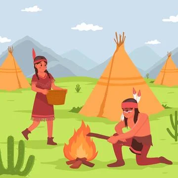Hand drawn apache illustration 스톡 일러스트