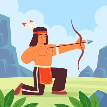 Hand drawn apache illustration Illustrazione stock