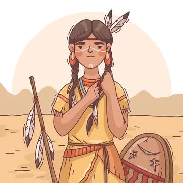 Hand drawn apache illustration 스톡 일러스트