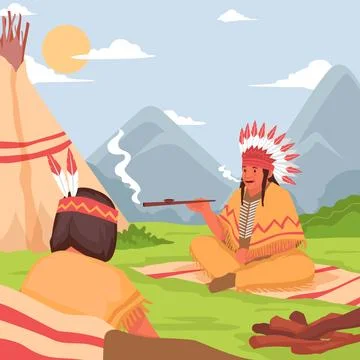 Hand drawn apache illustration Stock Illustration