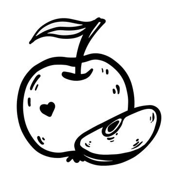 Hand drawn apple doodle vector. Stock Illustration