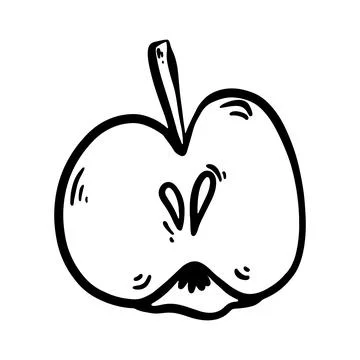 Hand drawn apple doodle vector Stock Illustration