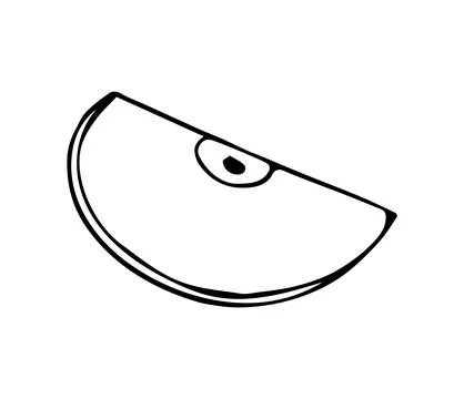 Hand Drawn Apple Slice Half Fruit Line Art Doodle Illustration for Food and.. Stock Illustration