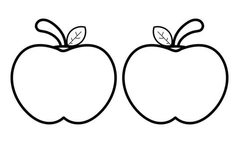 Hand drawn apple on white background Stock Illustration