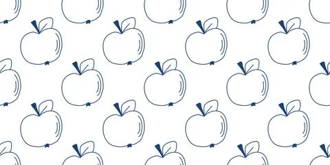 Hand drawn apples seamless pattern Stock Illustration