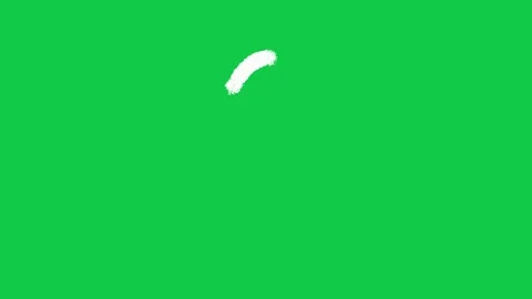 Hand Drawn Arched Swirl Line 2D Animation Overlay on Green Screen Vidéo 336578854