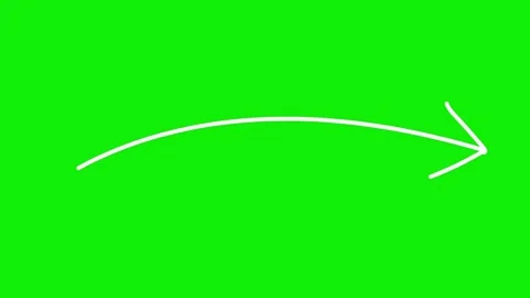 Hand-Drawn Arrow 2D Animation Green Screen Asset | Sketchy Hand-Drawn Direction  Video stock 328131389