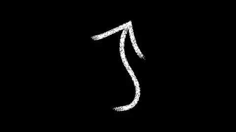 Hand drawn arrow animation in chalk style on black background, dynamic motion Stock Footage 338238248
