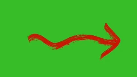 Hand Drawn Arrow Animation Green Screen – Direction FX Stock Footage 316959232