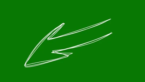 Hand drawn arrow animation green screen background. Scribble pointer chroma key 스톡 동영상 325799790