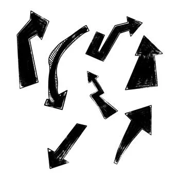 Hand-drawn arrow collection for highlighting information and direction Stock Illustration