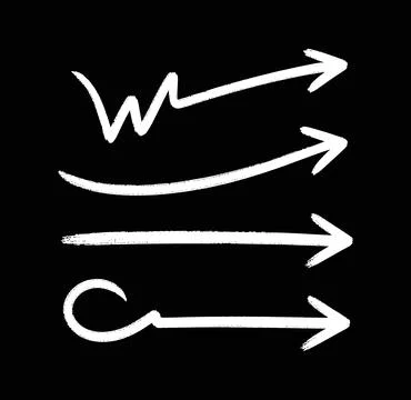 Hand Drawn Arrow Doodles Set – Sketchy Black Marker Arrows Stock Illustration