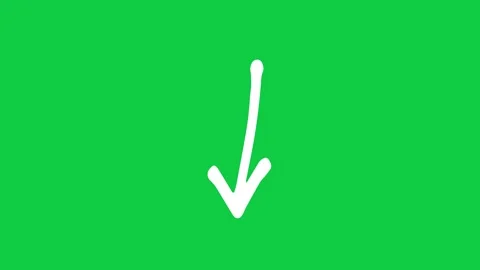 Hand drawn arrow drawing itself and pointing down on green screen Stock-Footage 348305488