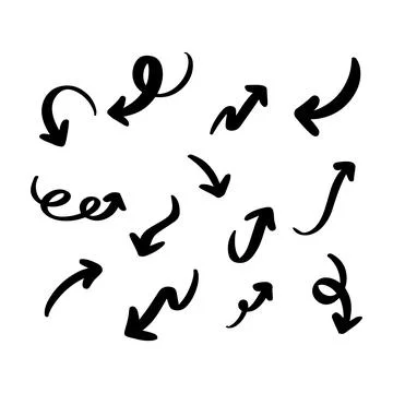 Hand Drawn Arrow Editable Illustration Collection 스톡 일러스트