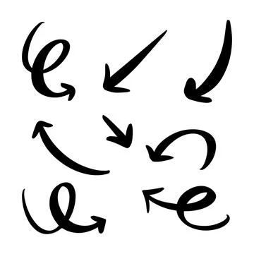 Hand Drawn Arrow Editable Illustration Collection 스톡 일러스트