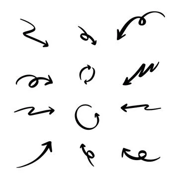 Hand Drawn Arrow Editable Illustration Collection Stock Illustration