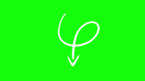 Hand Drawn arrow highlight green screen Video stock 277942732