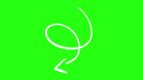 Hand Drawn Arrow Highlight Green Screen Video stock 303450598